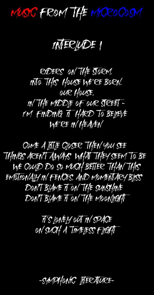 The first scrapbook poem from Music From The Microcosm